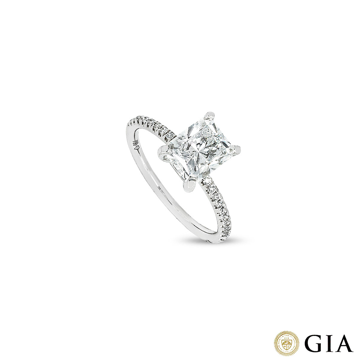 White Gold Radiant Cut Diamond Ring 2.00ct F/SI1